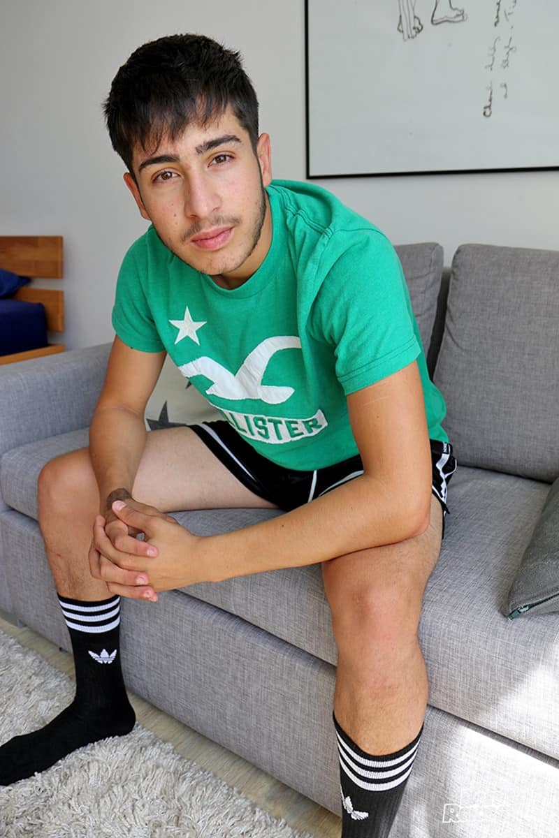 Sexy Men In Socks - Sexy young German Ralf Popu strips down to his sexy undies and long  football socks before jerking his fat cock â€“ Naked Gay Porn Pics