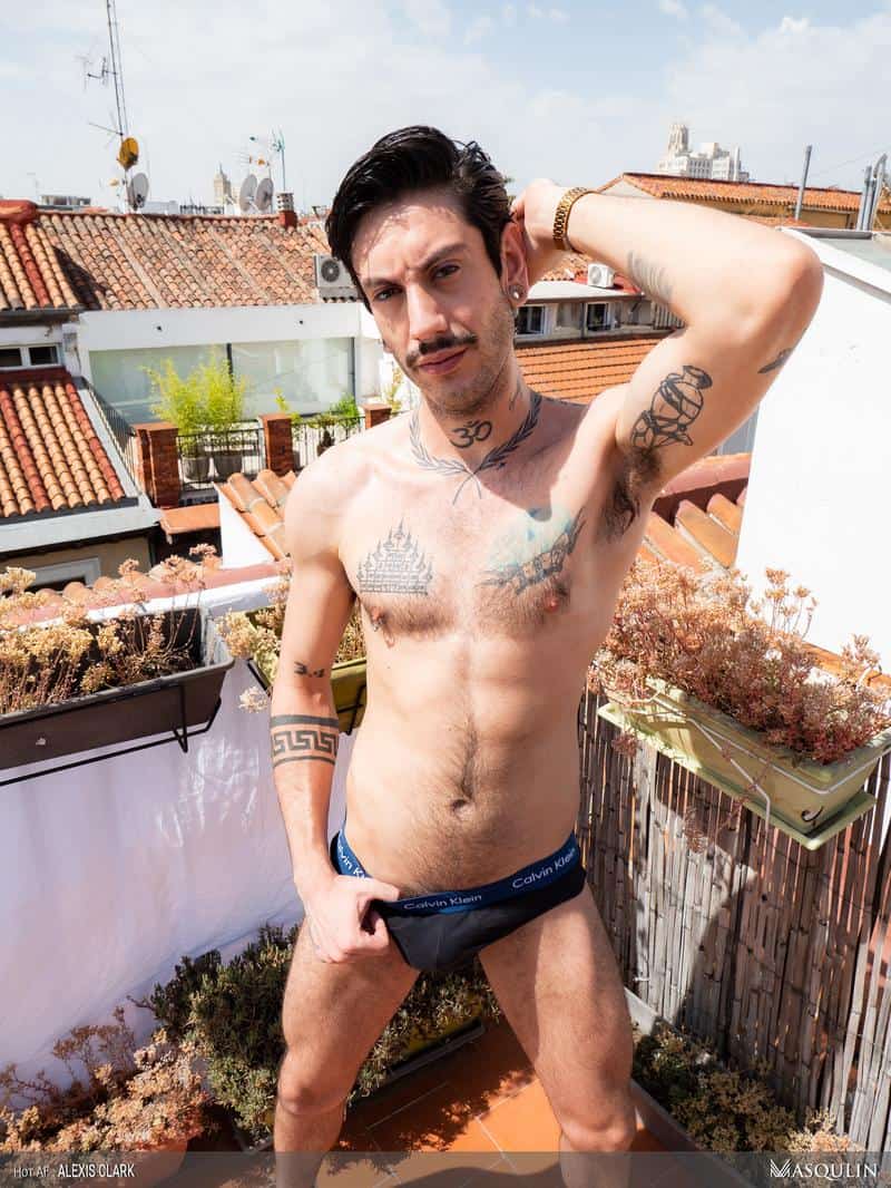 Sexy young hairy dude Alexis Clark hot asshole raw fucked a huge uncut cock up on the roof 5 gay porn pics - Sexy young hairy dude Alexis Clark hot asshole raw fucked by a huge uncut cock up on the roof