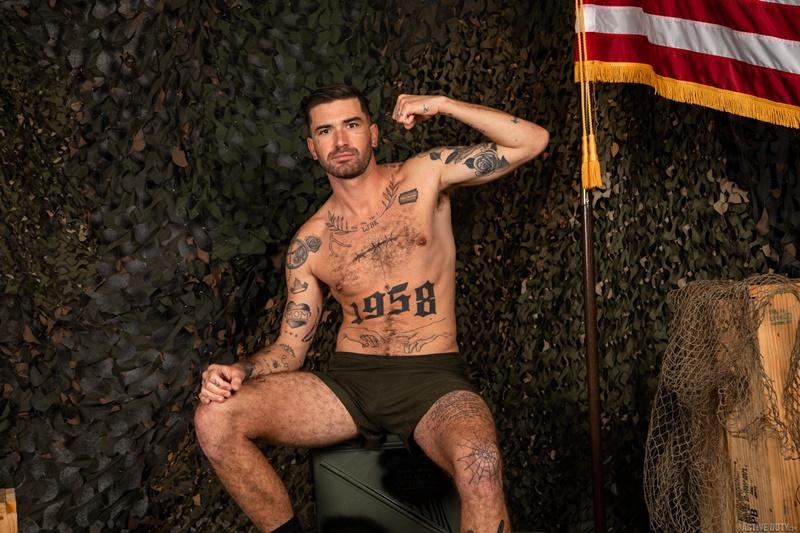 Horny tattooed hunk Chris Damned huge uncut dick barebacking army soldier Blain OConnor 3 gay porn pics - Horny tattooed hunk Chris Damned’s huge uncut dick barebacking army soldier Blain O’Connor