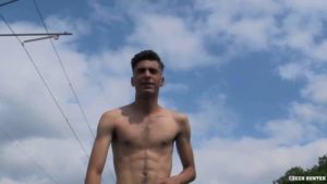 Sexy ripped straight jogger hot virgin ass bare fucked my big uncut dick outdoors Czech Hunter 634 0 gay porn pics 300x169 - Horny bearded hunk Drew Dixon’s fists black stud Micah Martinez’s tight hole up to his elbow