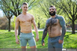 Sexy ripped young muscle stud Luke West bubble butt raw fucked bearded bear Markus Kage 0 gay porn pics 300x200 - Hot ripped muscle dude Jeremiah’s huge dick raw fucking sexy young hunk Justin’s hot hole