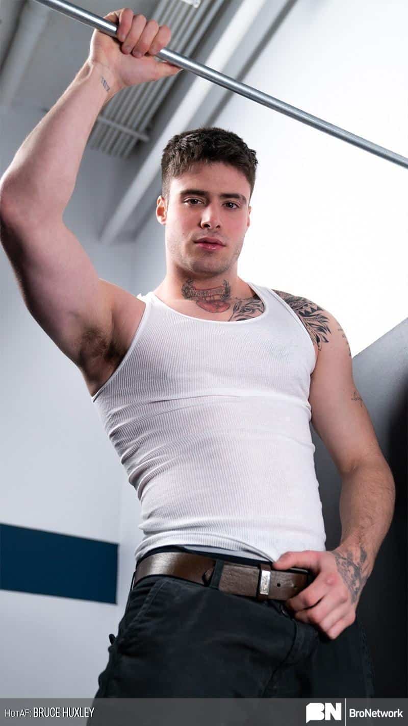 Hot tattooed young muscle boy Bruce Huxley strips naked jerking huge thick dick 6 gay porn pics - Hot tattooed young muscle boy Bruce Huxley strips naked jerking his huge thick dick