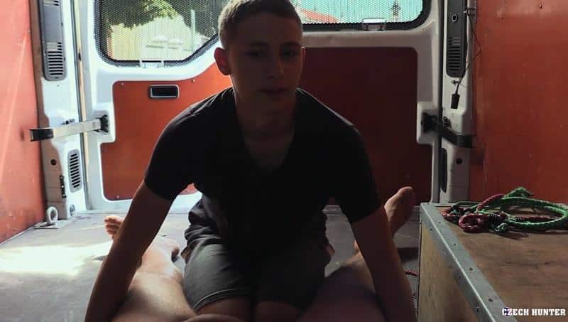 Czech Hunter 661 hottie young straight stud stripped fucked in back of a van 5 gay porn pics - Czech Hunter 661 hottie young straight stud stripped and fucked in the back of a van